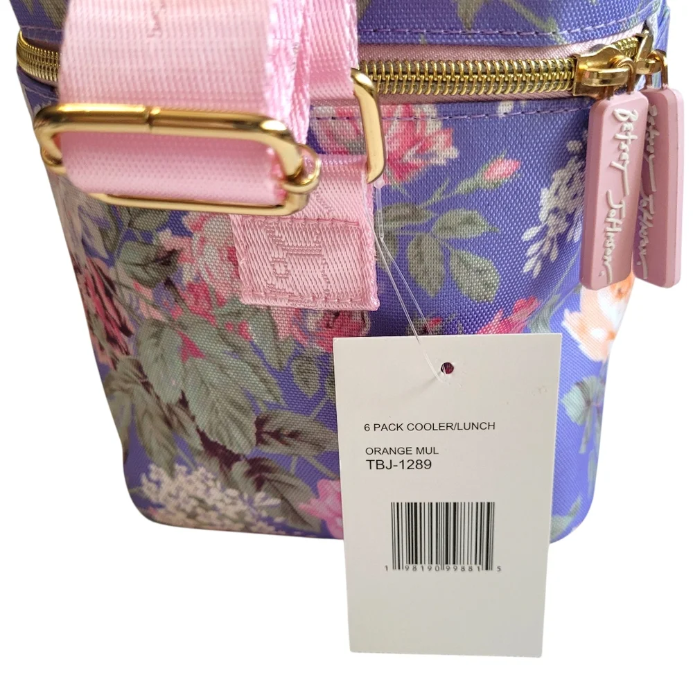 NWT Betsey Johnson Floral Insulated 6 Pack Lunch Cooler Bag Cottagecore